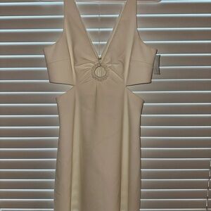 Elegant White Cut-Out Dress